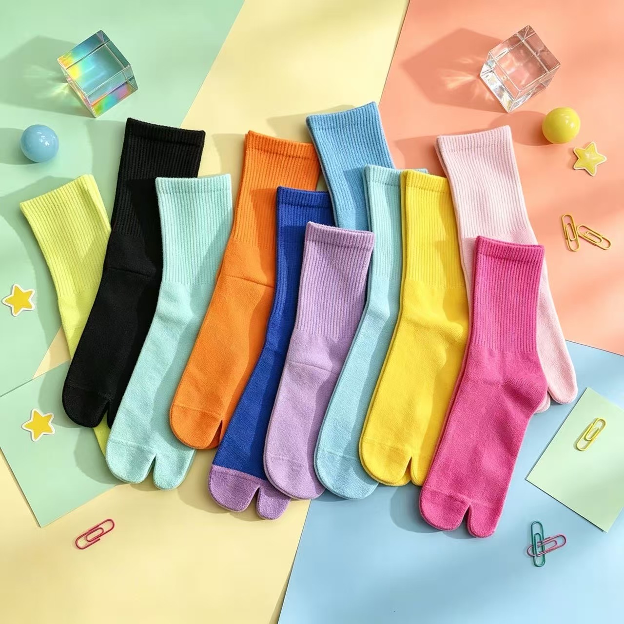 جوارب تابي متوسطة الطول بألوان - مراجعة Toe Sock Split وسعره